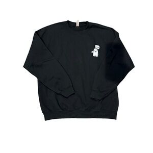 Gildan Black Crewneck Sweater with Ghost Design